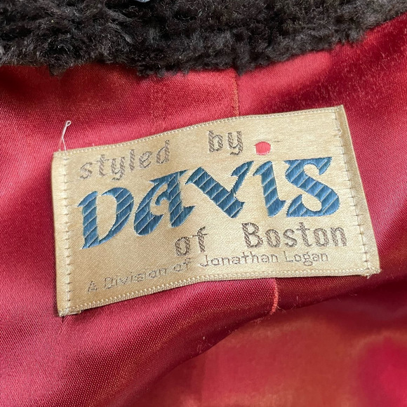 Vintage 70s Davis of Boston Brown Faux Fur Teddy Coat Hooded Womens S/M - Picture 7 of 8